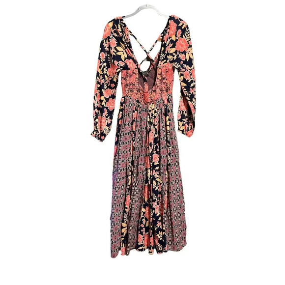 Free People A New Way Maxi Navy Combo Dress - Picture 7 of 8